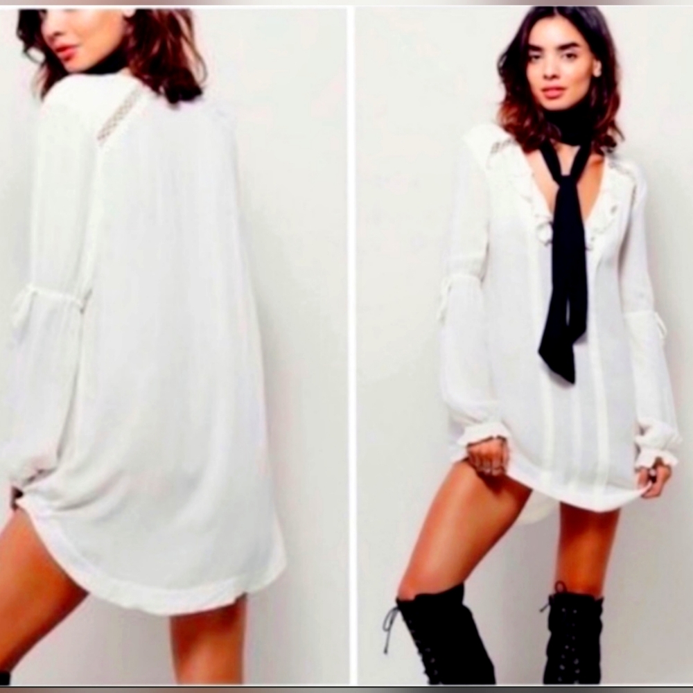 Free People White Tunic Top